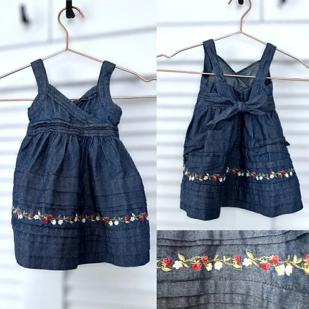 Janie and Jack Dress chambray Denim Sleeveless Size 3-6 Months